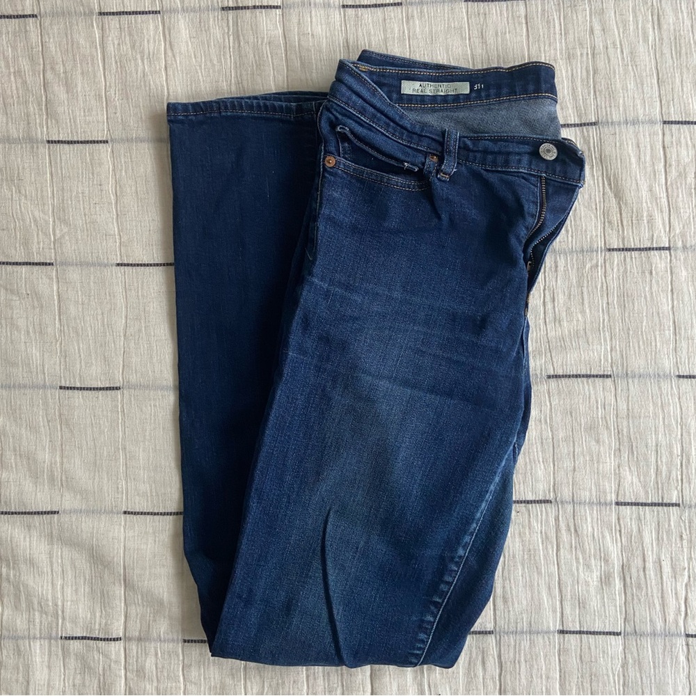 GAP Authentic Real Straight Leg Jeans, Sz 31 Tall